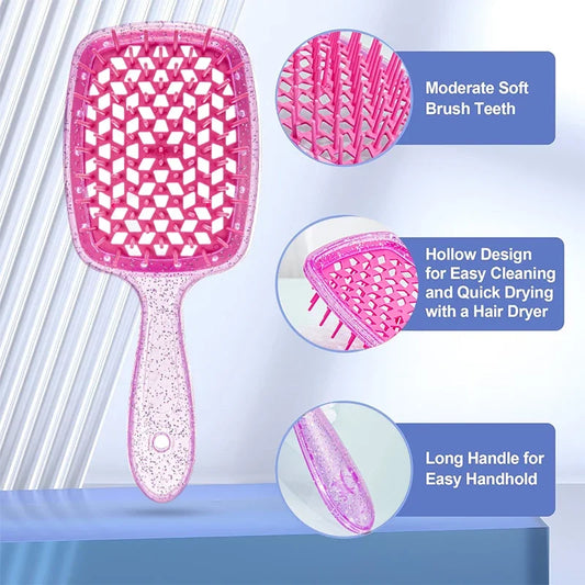1pcs Tangled Hair Comb Detangling Hair Brush Massage Combs Hollow Out Wet Curly Hair Brushes Home Salon DIY Combs Hairdressing