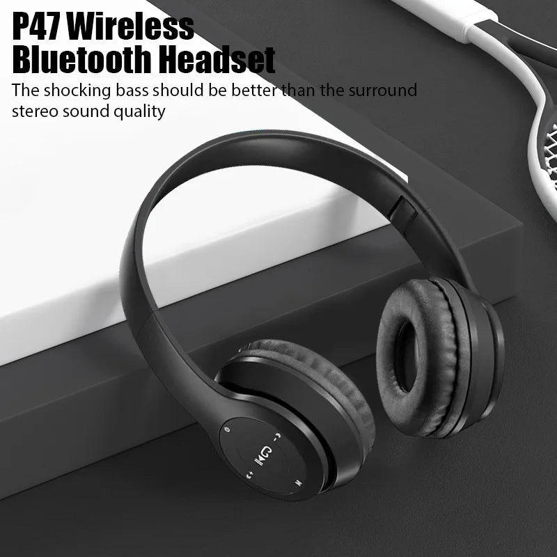 P47 Wireless bluetooth headphone With Mic Noise Cancelling Headsets Stereo Sound