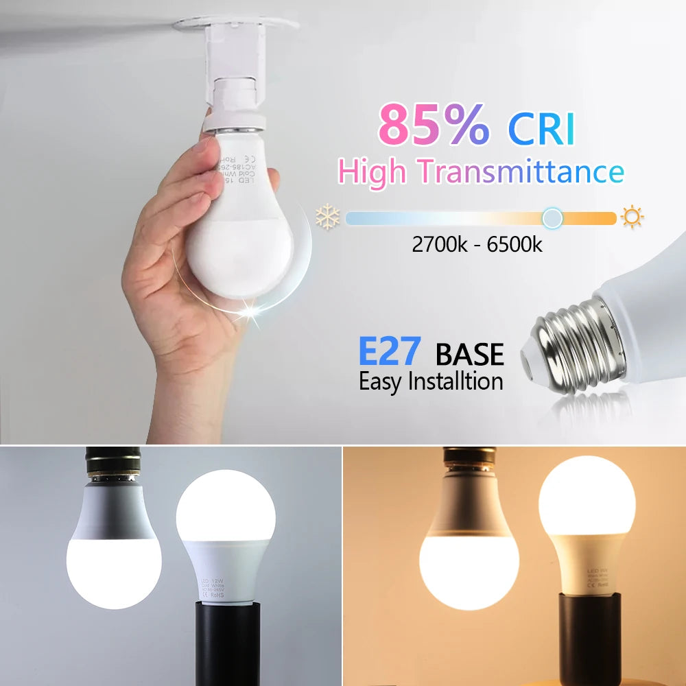 4pcs/lot E27 LED Bulb Lamps AC 220V SMD2835 3W 6W 9W 12W 15W 18W Lampada Led Lig
