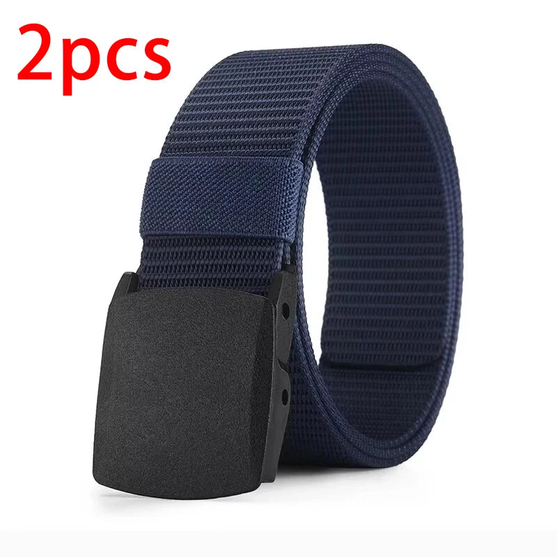 Men's Belt Outdoor Casual Canvas Belt Metal Free Training Nylon Tactical Belt Wi