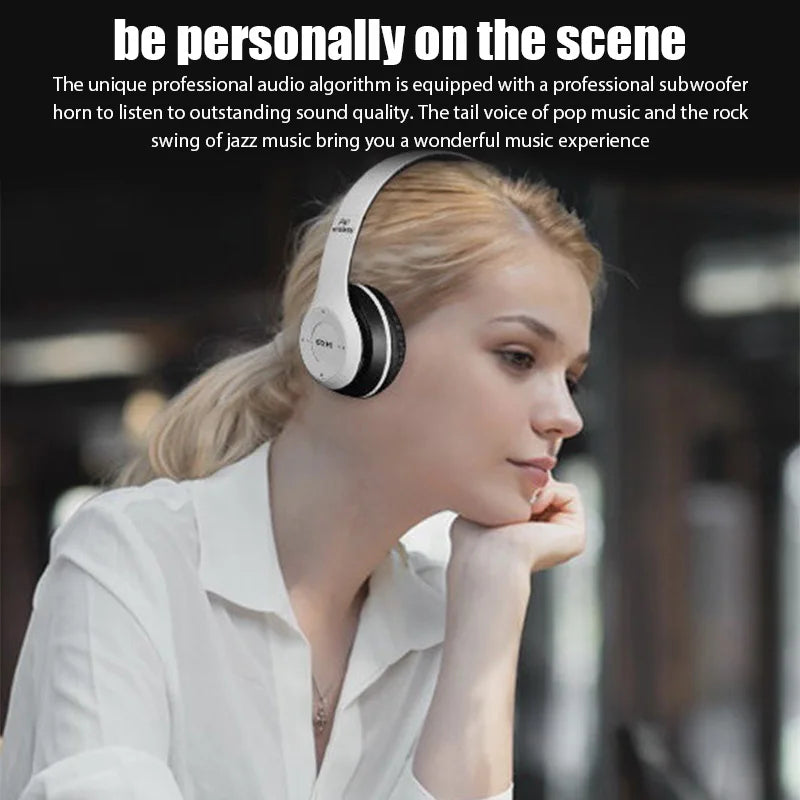 P47 Wireless bluetooth headphone With Mic Noise Cancelling Headsets Stereo Sound