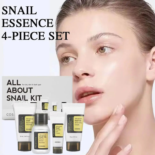 Advanced Snail 96 Mucin Skincare Set Travel Outfit Snail Essence/Cream/Cleanser/Eye Cream Korean Cosmetic Travel SkinCare Set 4p