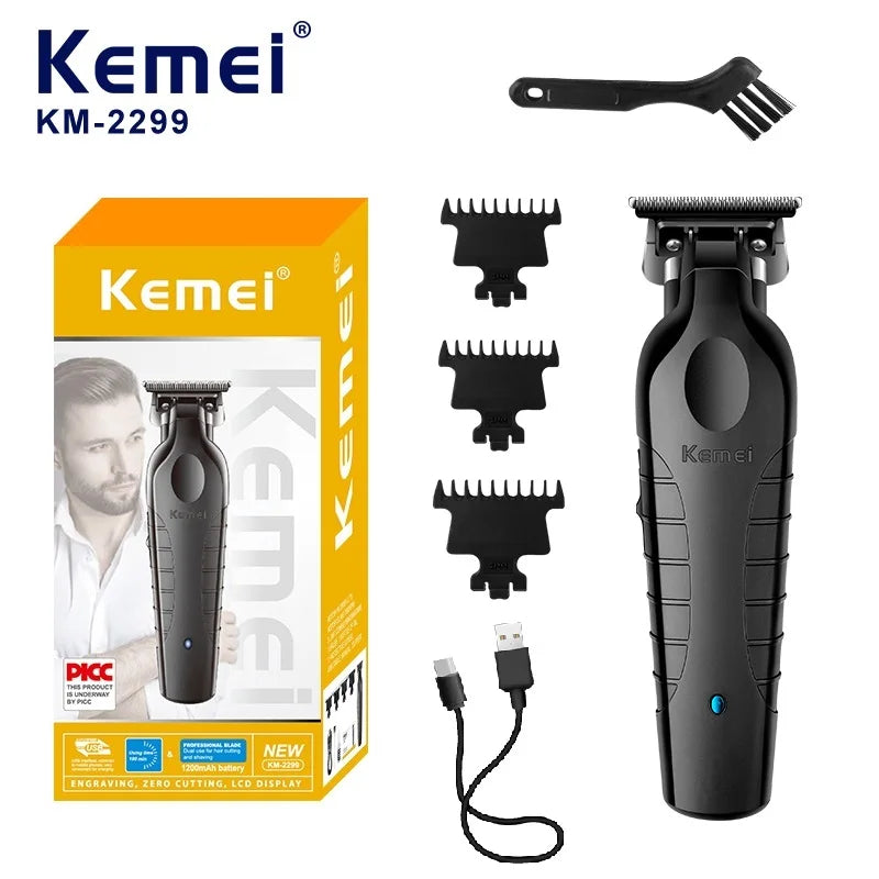Kemei Men's Cordless Hair Clipper USB Rechargeable Electric Hair Clipper km032 T