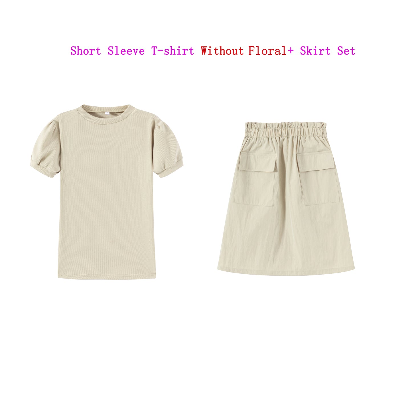 AS 2025 Children's Clothing Baby Girl Clothes Boys Ribbed Print Children's Sets For Summer Spring Kids Clothing