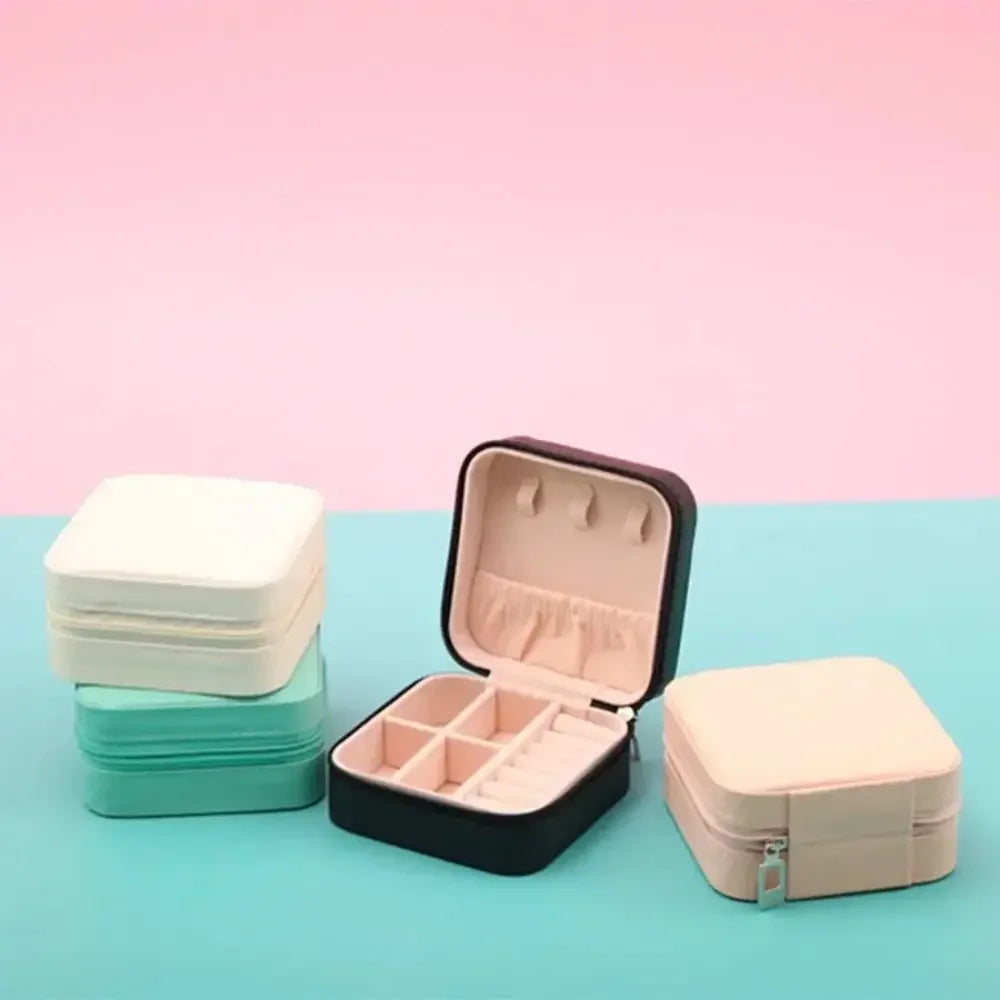 Mini Jewelry Storage Box Home Travel Earrings Necklace Storage Case Women Ring O