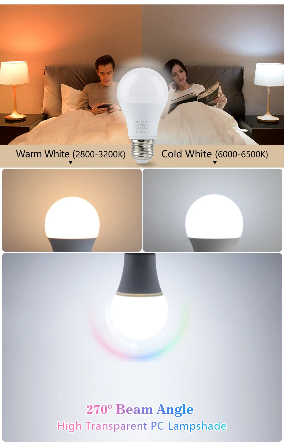 4pcs/lot E27 LED Bulb Lamps AC 220V SMD2835 3W 6W 9W 12W 15W 18W Lampada Led Lig