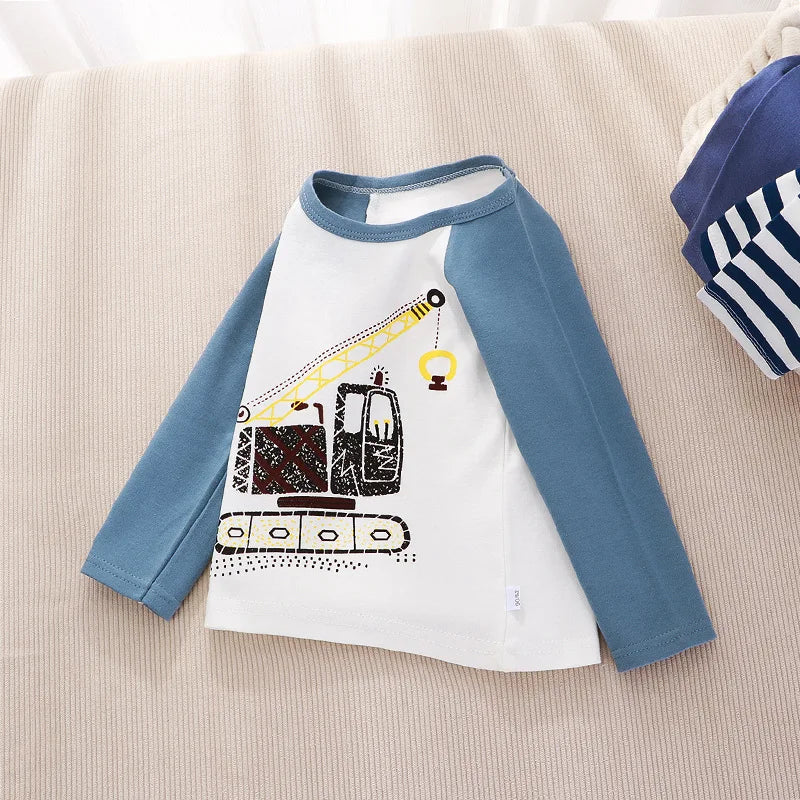 Kids Clothing Boys Girls T-Shirt Children's Clothes Cartoon Tops Long Sleeve Baby Clothing Autumn Winter Cotton Print Sweatshirt