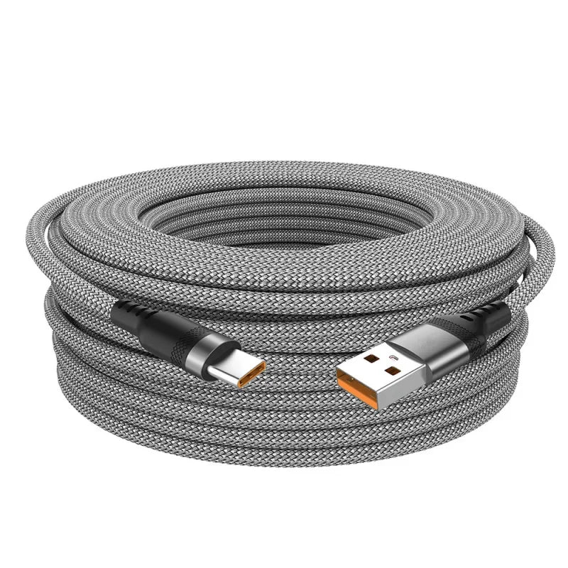 6A Braided USB-C Cable (1m–8m) – Fast Charging Samsung, Huawei, PS5