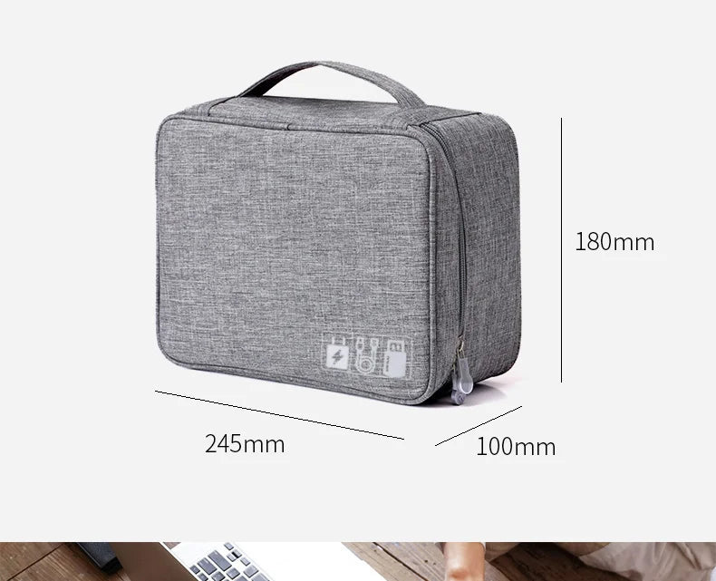 Cable Storage Bag Waterproof Digital Electronic Organizer USB Data Line Charger