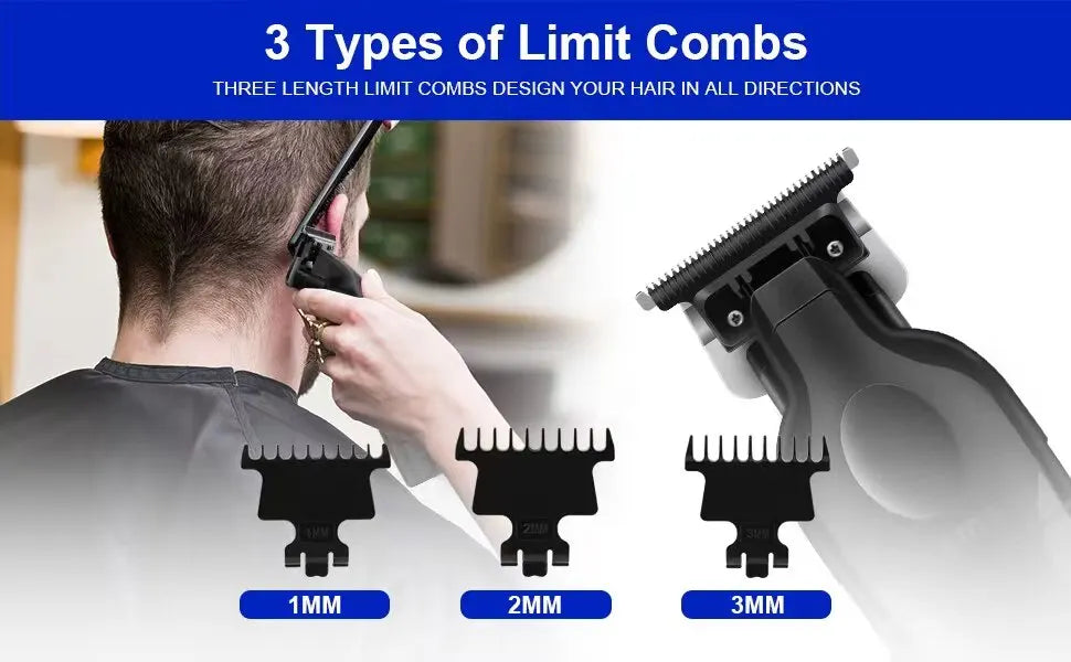 Kemei Men's Cordless Hair Clipper USB Rechargeable Electric Hair Clipper km032 T