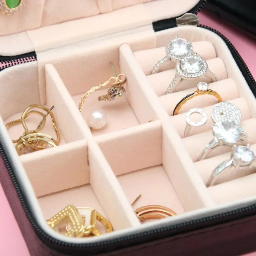 Mini Jewelry Storage Box Home Travel Earrings Necklace Storage Case Women Ring O