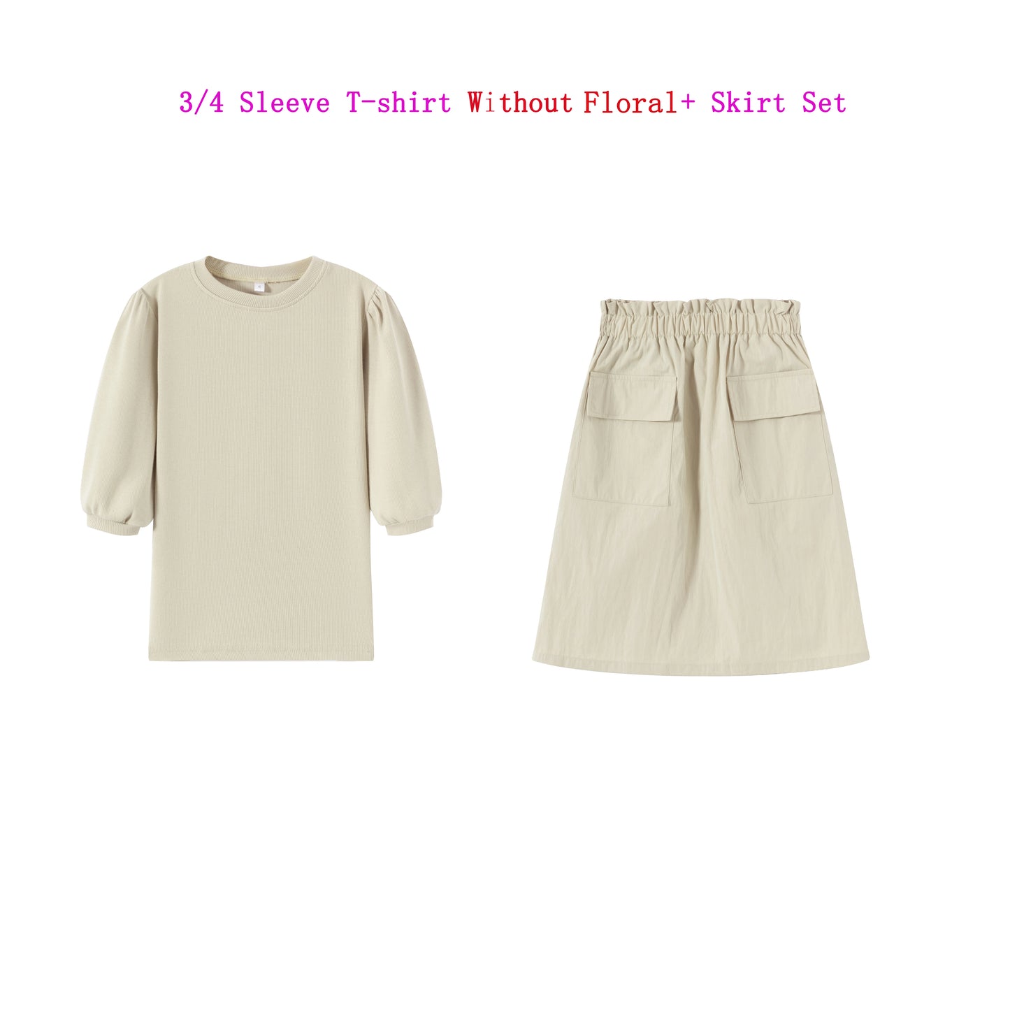AS 2025 Children's Clothing Baby Girl Clothes Boys Ribbed Print Children's Sets For Summer Spring Kids Clothing