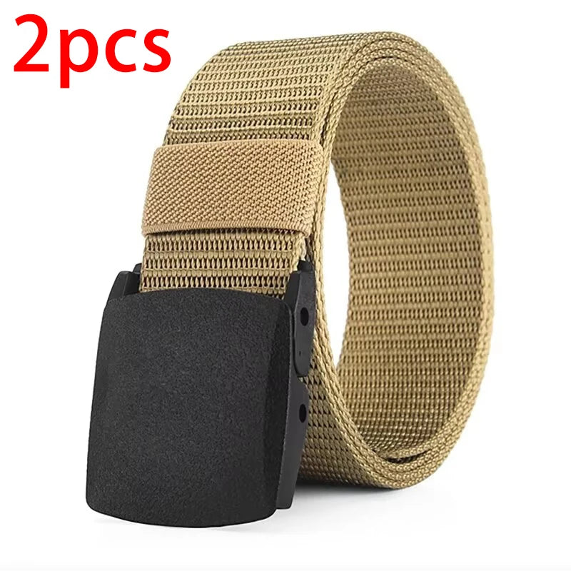 Men's Belt Outdoor Casual Canvas Belt Metal Free Training Nylon Tactical Belt Wi