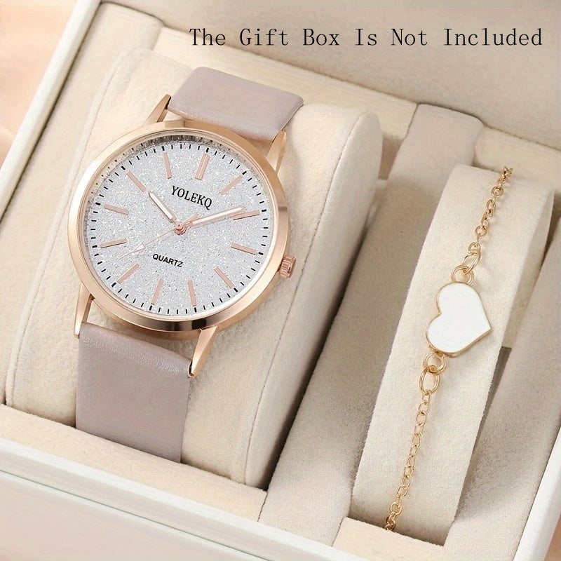 2pcs/Set Quartz Watch Fancy Women Watches Jewelry Sophisticated And Stylish Women Watch