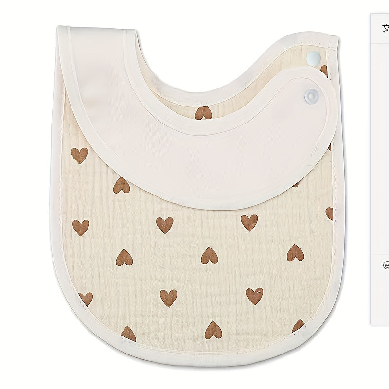 2pcs/Pack Adorable U-Shaped Soft Cotton Bibs - Gentle on Skin, Water-Friendly, Snap Closure, Perfect for Messy Eaters, Drooling, and Feeding Time - Unisex Design for Boys and Girls