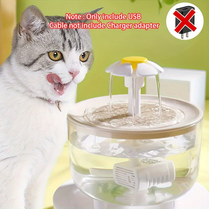Whisper-Quiet Pet Fountain - Fountains with Automatic Recirculating System, USB Powered, 5V Low Voltage Operation, Food Grade PP Material, No Batteries Required for Cats and Dogs