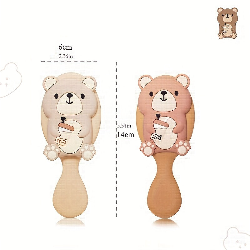 1pc Cute Cartoon Bear Hairdressing Comb - Massage And Air Cushion For All Types Of Hair - Suitable For Wet And Dry Hair
