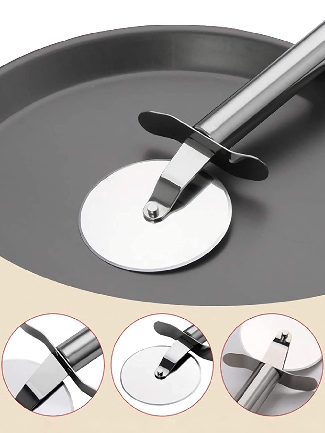 Effortlessly Roll Out Perfect Pizza with this Stainless Steel Pizza Wheel Knife