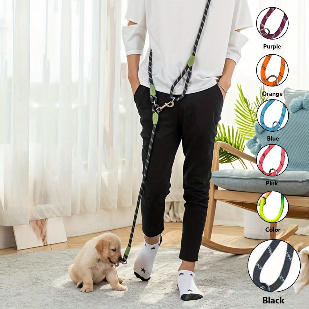 Reflective Hands-Free Dog Leash For Hiking, Walking, And Running - Adjustable Waist And Crossbody Rope For Small And Large Dogs - Bungee Leash For Shock Absorption And Comfort