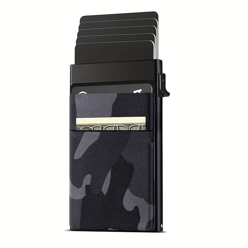 RFID-Secure Aluminum Credit Card Holder - Pop-Up Access, Slim & Lightweight - Perfect Gift for Men