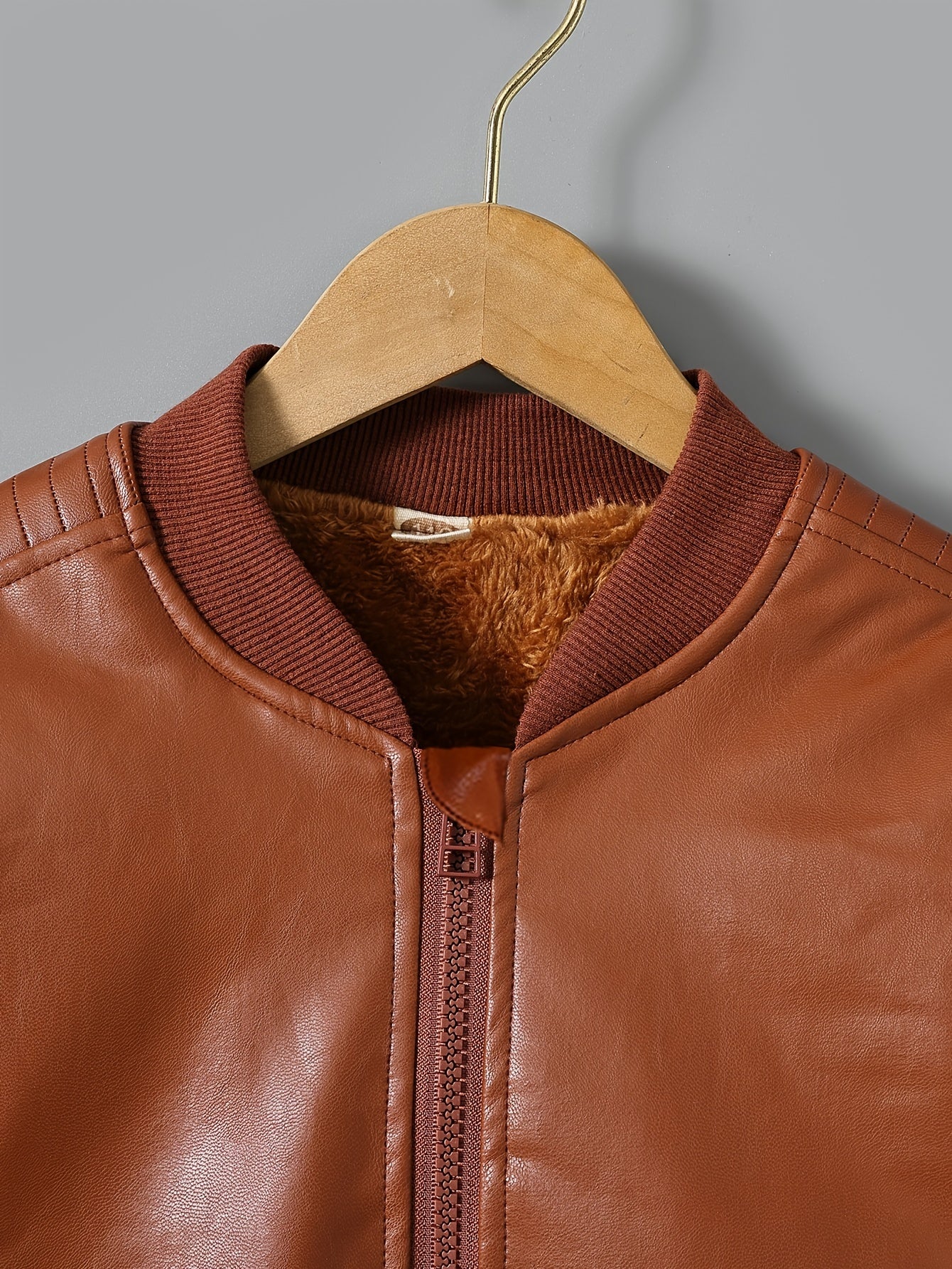 2025 Autumn Winter New Boys' Fleece-Lined Zip-Up Jacket