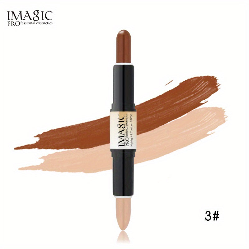 IMAN OF MAGIC Dual-Ended Concealer & Contour Stick - Waterproof, Natural Finish for All Skin Tones | Highlights & Conceals Blemishes, Dark Circles, Shadows Nose & Cheeks | Versatile Makeup Stick with Pink & Brown Shades
