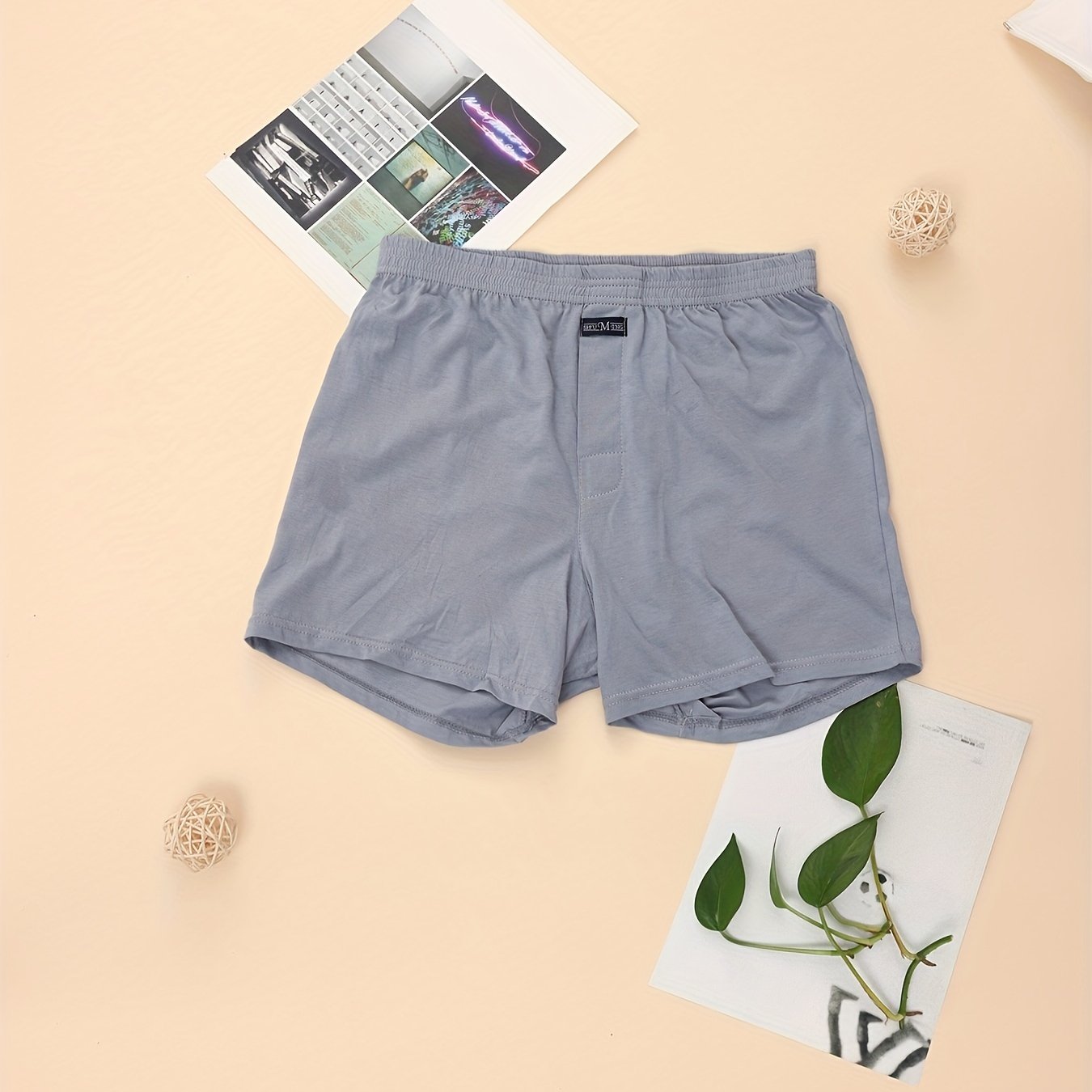 Premium Cotton Men's Plaid Boxers - High-Waist, Button Detail, Comfort Stretch, Easy Care, Casual & Stylish