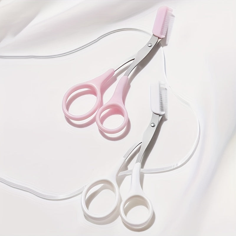Stainless Steel Eyebrow Shaping Cut Scissors Comb Hair Remover Beauty Tool (Eyebrow Scissors)