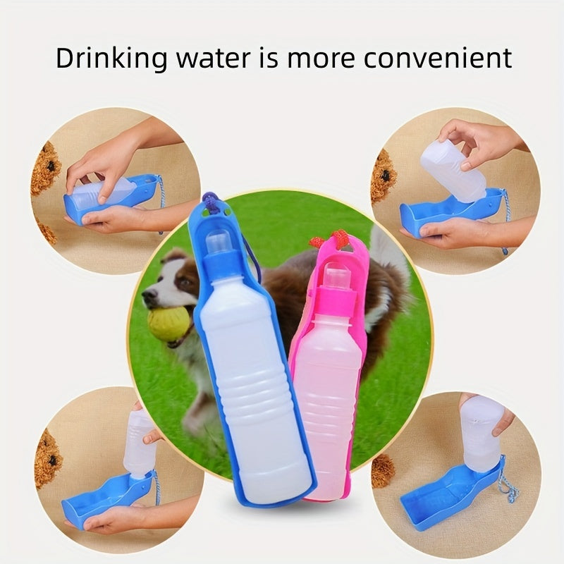 250ml/500ml Foldable Water Bottle For Dogs, Portable Plastic Water Dispenser Outdoor Dog Water Feeder