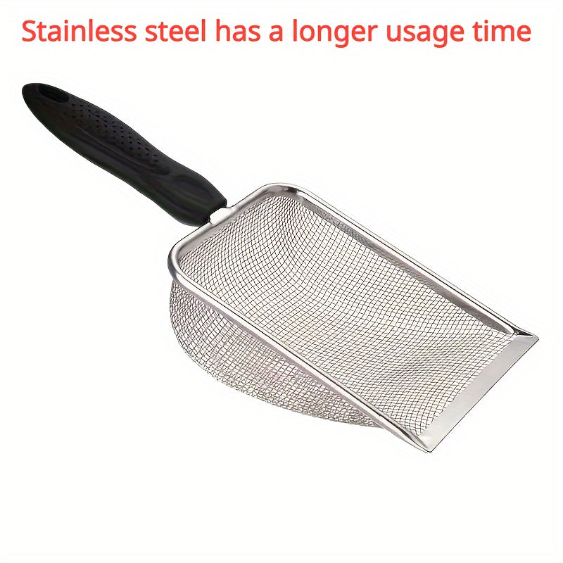 Durable Stainless Steel Cat Litter Scoop - Easy Clean Pet Waste Shovel Cats