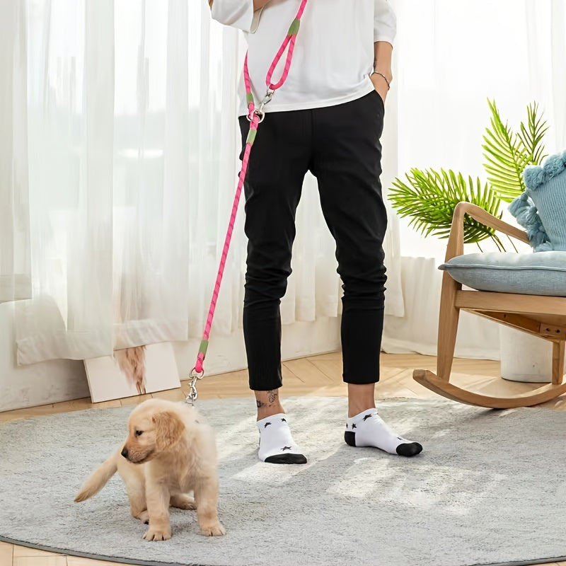 Reflective Hands-Free Dog Leash For Hiking, Walking, And Running - Adjustable Waist And Crossbody Rope For Small And Large Dogs - Bungee Leash For Shock Absorption And Comfort