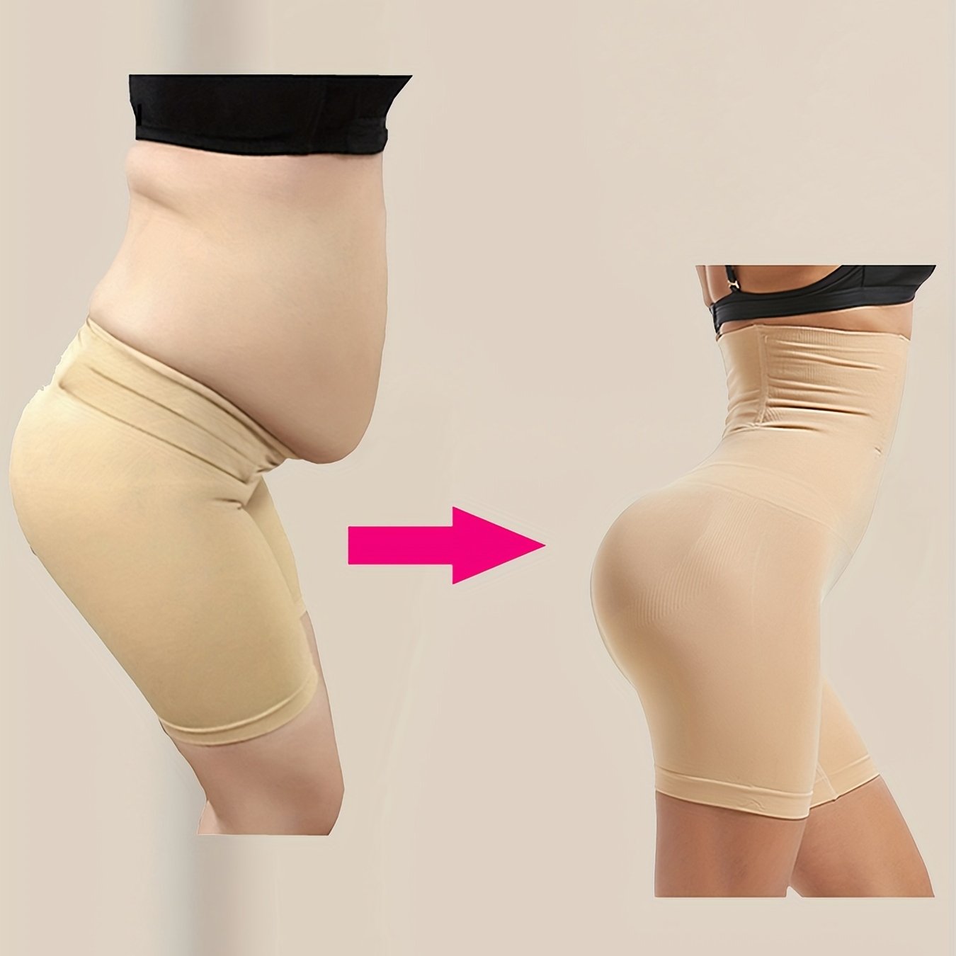 Solid Seamless High Waist Shaping Shorts, Tummy Control Compression Shorts To Lift & Shape Buttocks, Women's Underwear & Shapewear