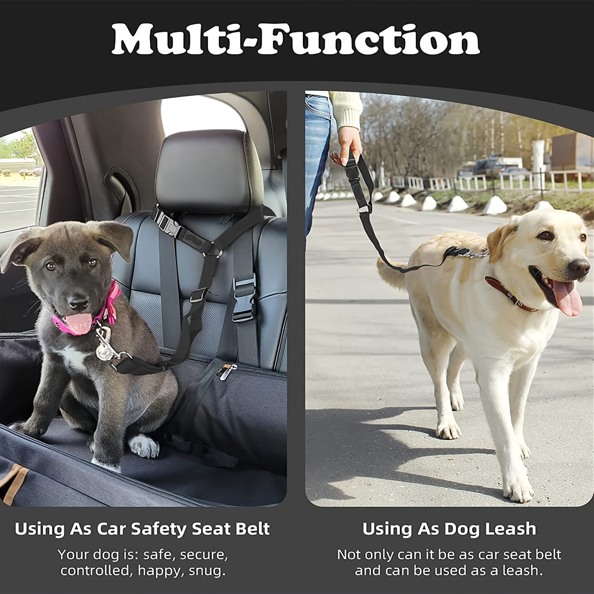 Secure Pet Car Tether Safety Leash - 1pc Dog Seat Belt Vehicle - Dog Seatbelt Bu