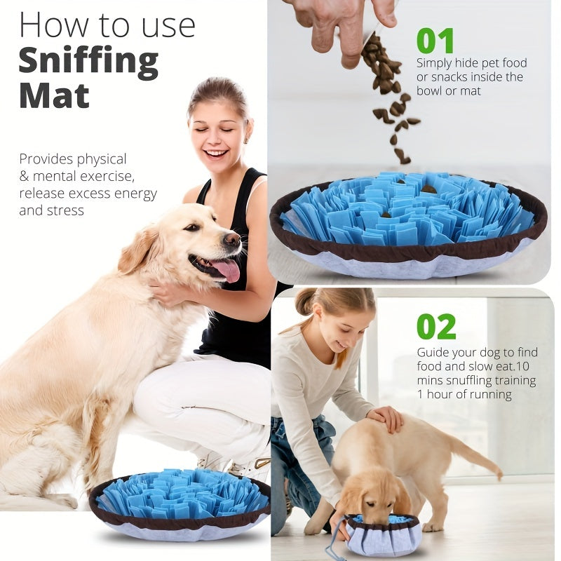 Adjustable Dog Snuffle Mat - Interactive Foraging Puzzle Toy for Smell Training, Slow Eating & Stress Relief - Enhances Mental Stimulation & Engages Your Pet During Feeding Time