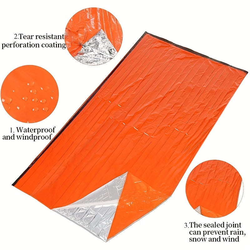 2-Pack Ultra-Lightweight Emergency Sleeping Bags - Insulated Waterproof Bivy Sacks for Camping, Hiking - Durable Portable Survival Blanket Ideal for Outdoor Adventures