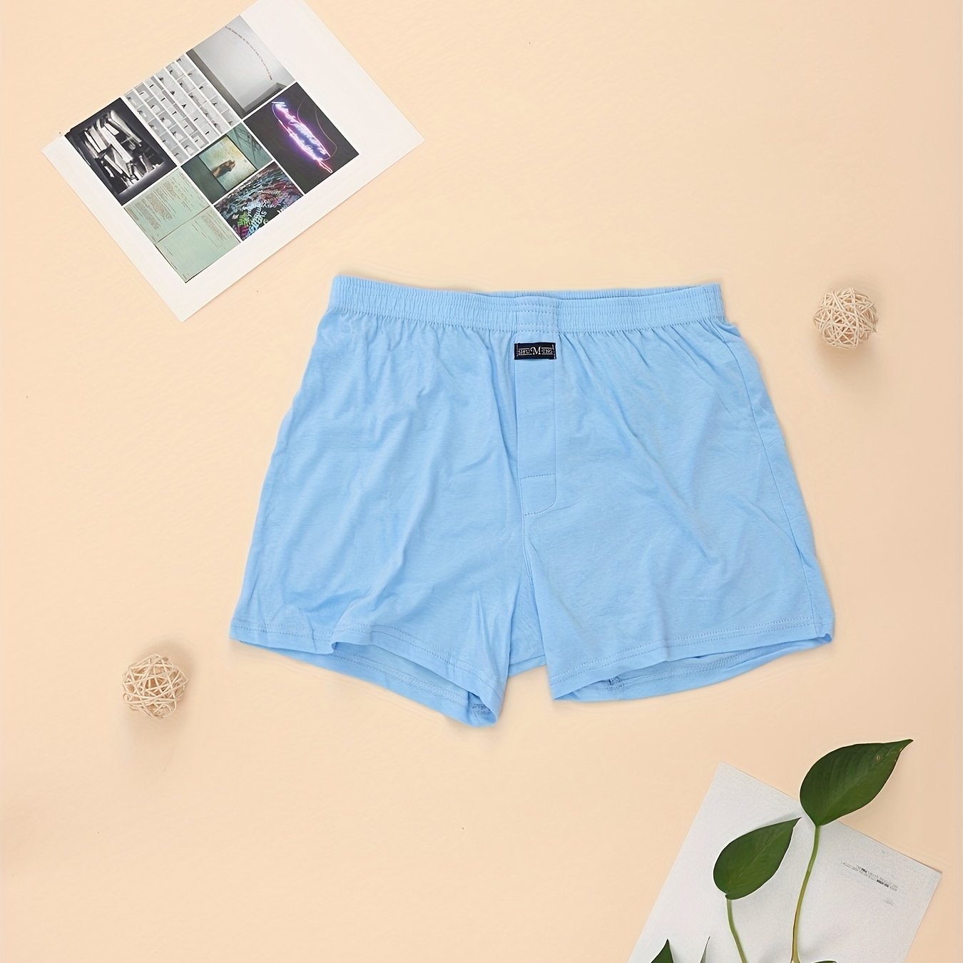 Men's Cotton Home Loose High Waist Deep Crotch Underwear Pajama Pants