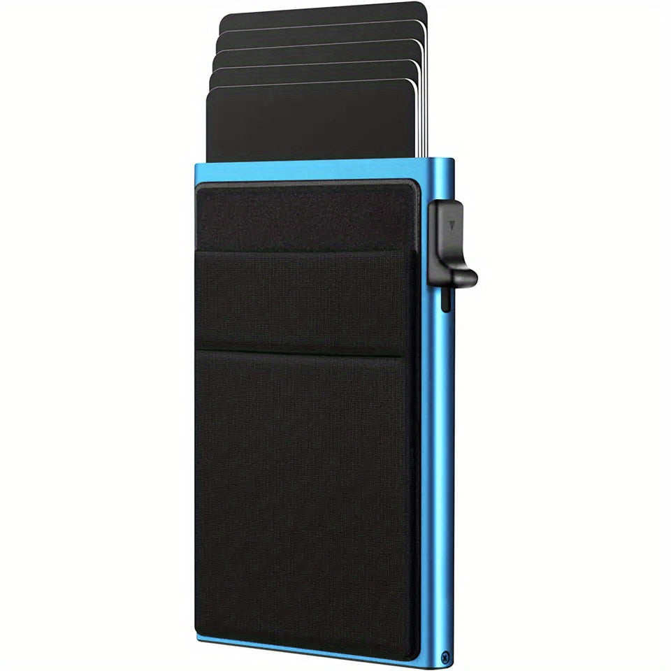 RFID-Secure Aluminum Credit Card Holder - Pop-Up Access, Slim & Lightweight - Perfect Gift for Men