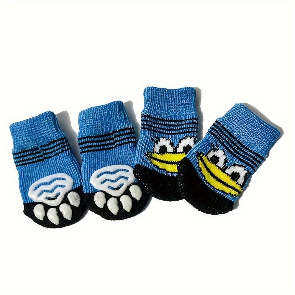 Keep Your Furry Friend Safe with 4pcs Pet Socks for Dogs & Cats!