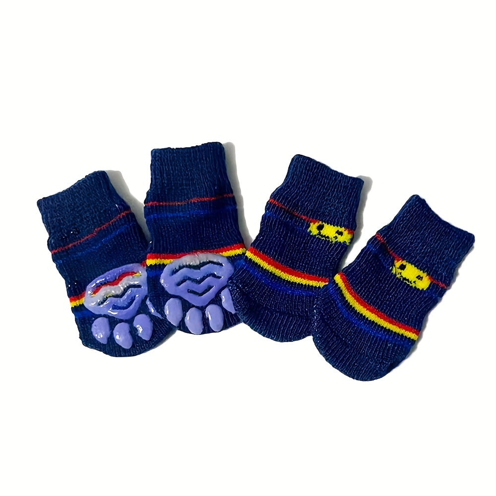 Keep Your Furry Friend Safe with 4pcs Pet Socks for Dogs & Cats!