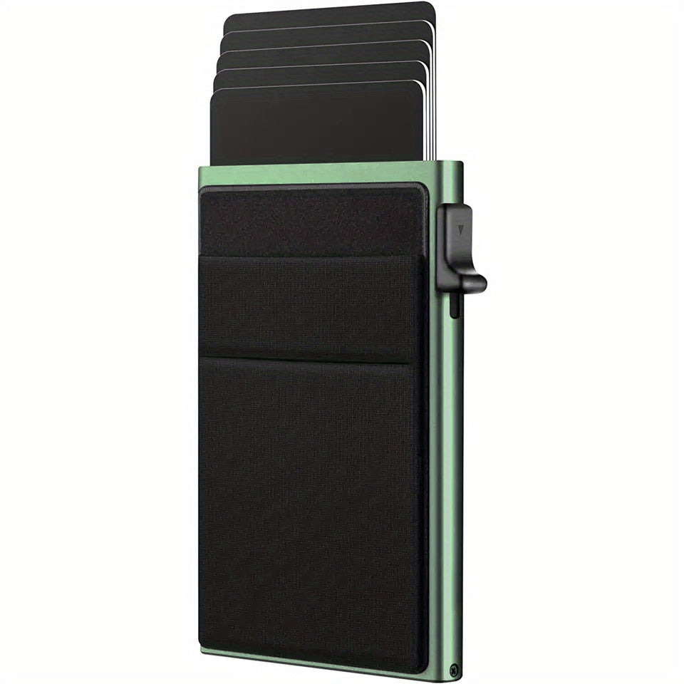 RFID-Secure Aluminum Credit Card Holder - Pop-Up Access, Slim & Lightweight - Perfect Gift for Men