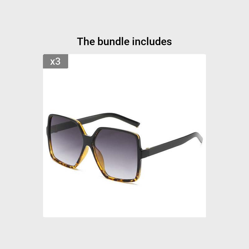 Fashion Women Oversize Sunglasses Gradient Lens Plastic Big Frame For Driving Travel