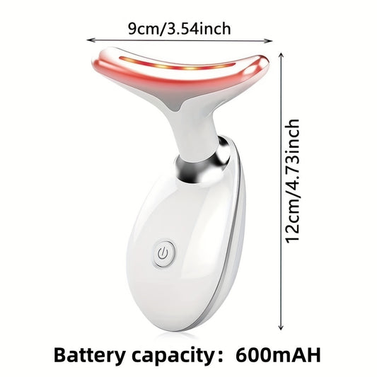 7-Color LED Vibrating Neck Device, Skin Beauty Equipment, Facial Massager for Both Face And Neck, Perfect As a Gift, Neck Massager, Facial Massager, Vibrating Massager, Vibr