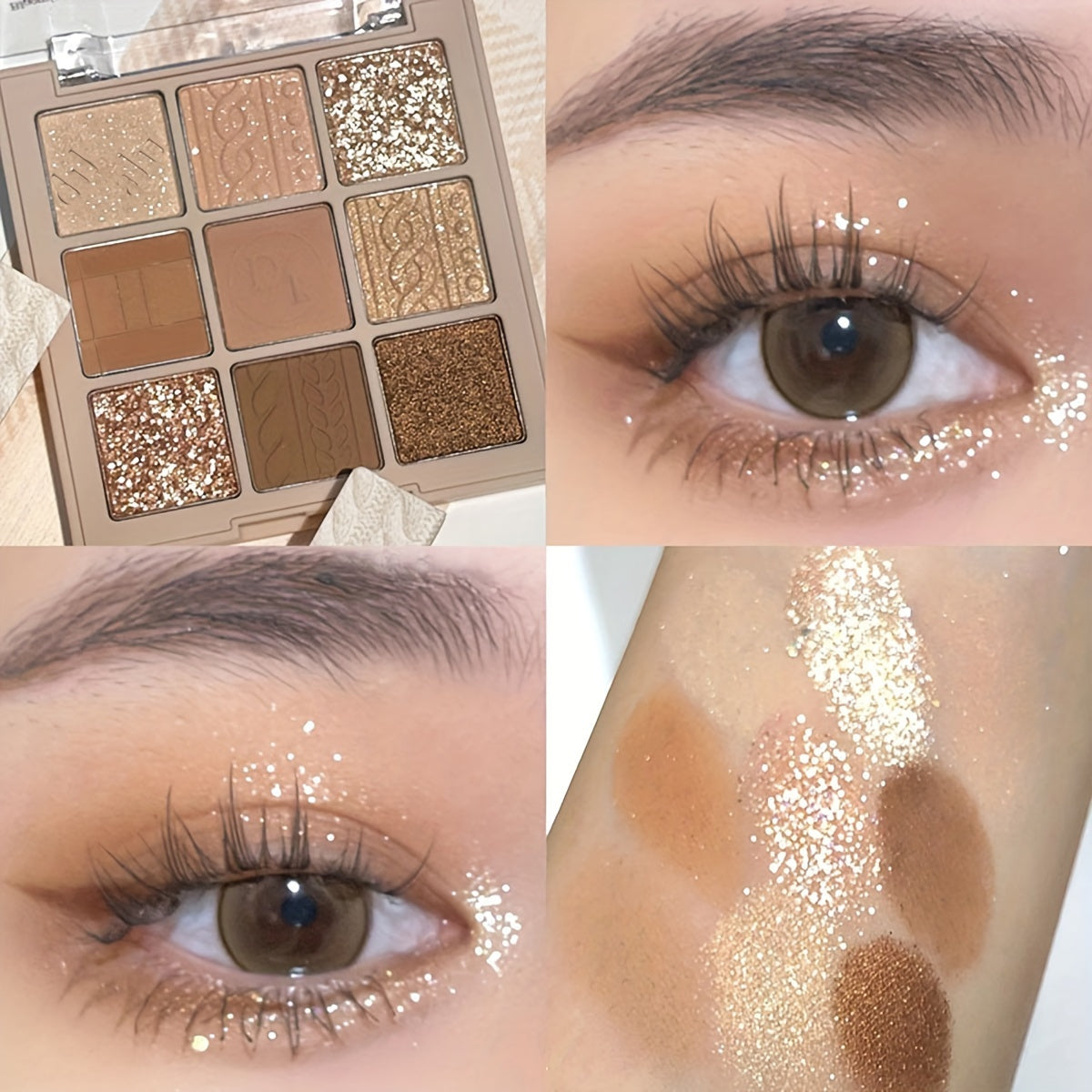 9-color Eyeshadow Palette Low Saturated Matte Pearly Glitter Velvet Texture Brown Color Taro Milk Tea Nude Pink Purple Eyeshadow Waterproof And Long-lasting Makeup