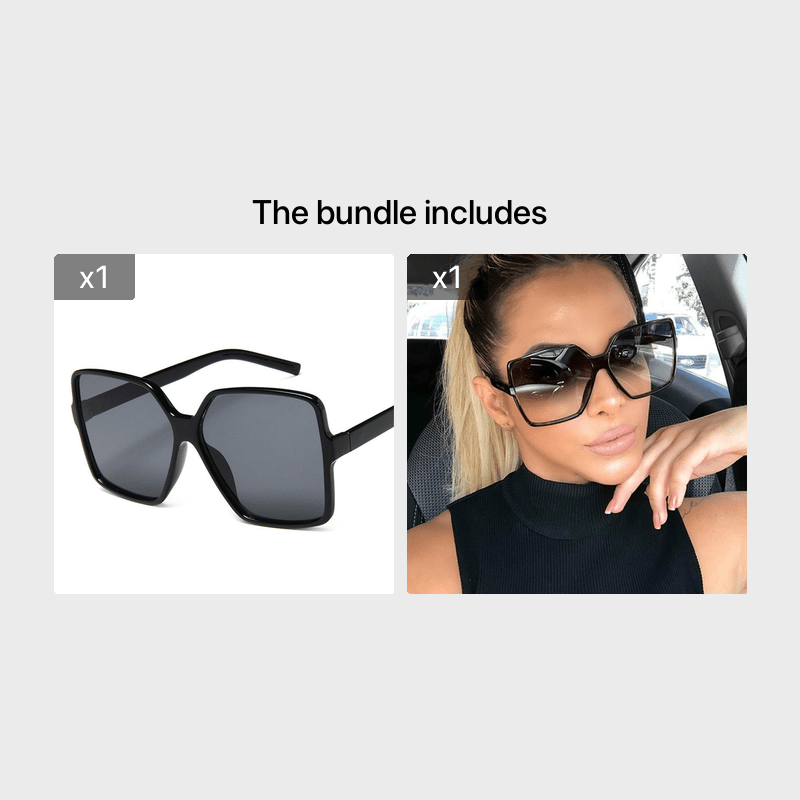 Fashion Women Oversize Sunglasses Gradient Lens Plastic Big Frame For Driving Travel