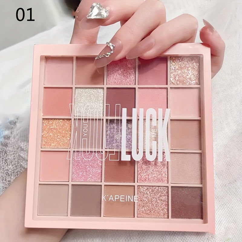 25 Colors Makeup Earth Color Beauty Eyeshadow Glitter Eyeshadow, Easy To Apply Long Lasting Makeup Waterproof Sweat Proof Eyeshadow Make Up Gift Set For Music Festival