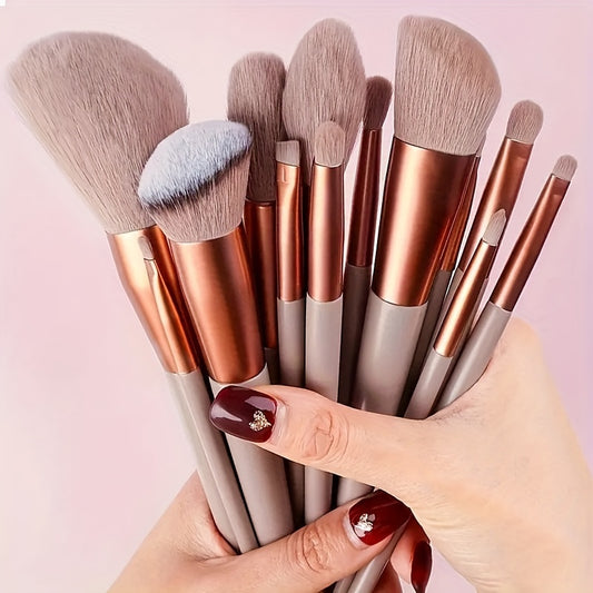 13 Pcs Soft Makeup Brush, For Foundation Blending, Eye Shadow Application, Kabuki Blending Beauty Tools