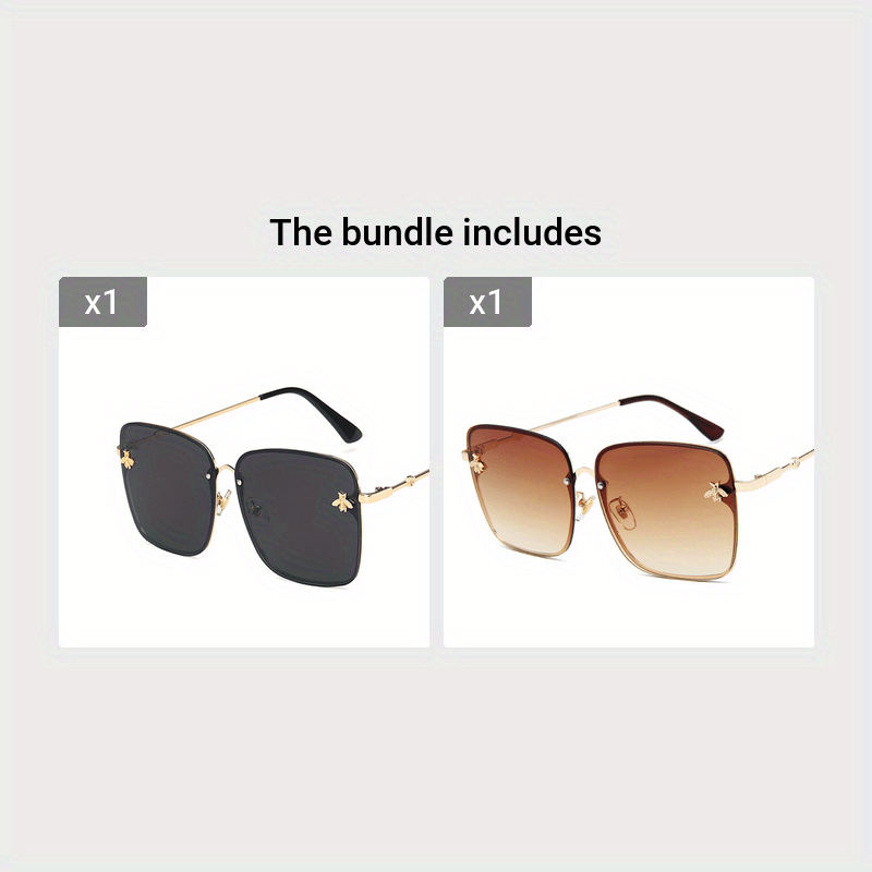Rimless Square Oversized For Women Trendy Gradient Lens Big Shades fashion glasses