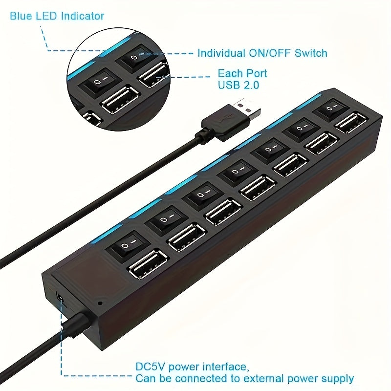 1pc 4-port/7-port USB Connector