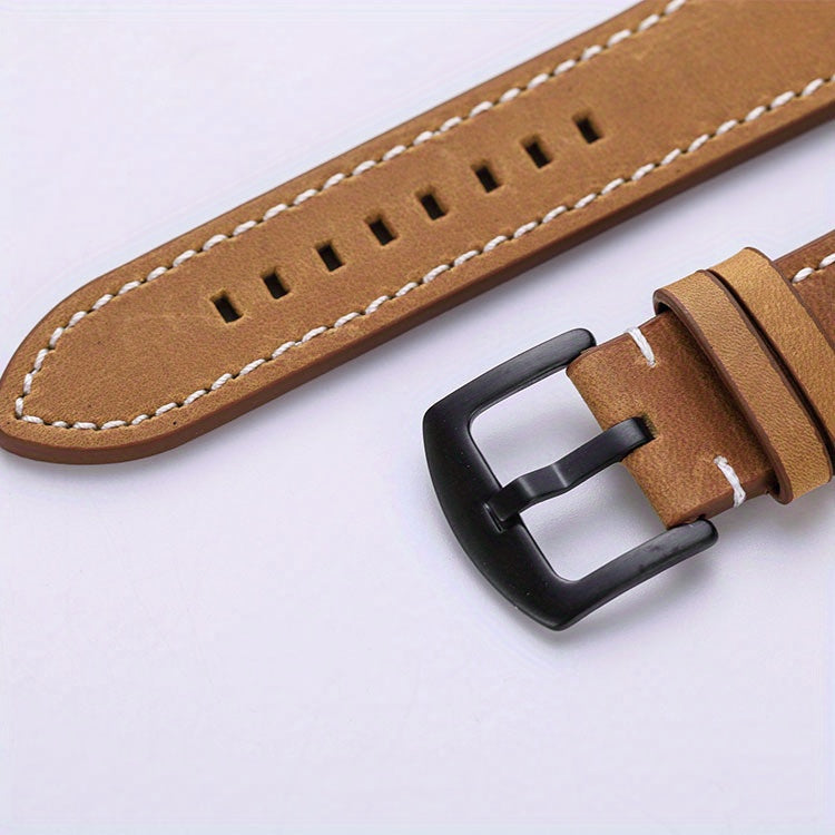 Leather Watch Band, Quick Release Strap, Retro Top Layer Cow Leather, Switch Spring Bar, 20mm, 22mm, 24mm Black Buckle, Ideal Choice For Gifts