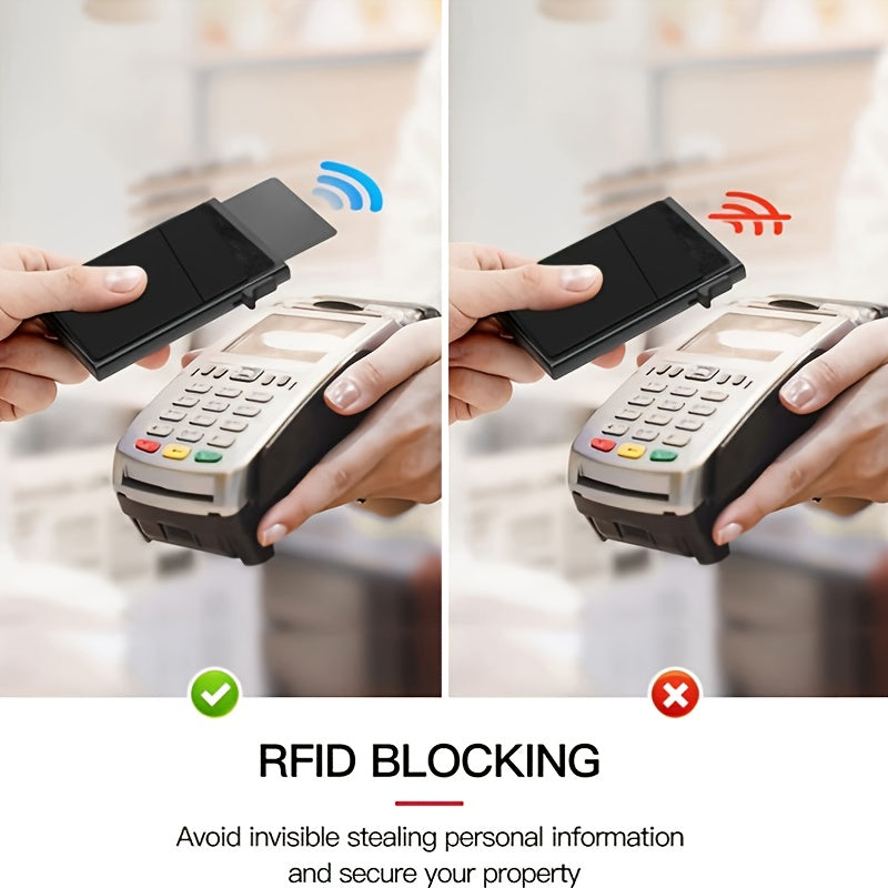 RFID-Secure Aluminum Credit Card Holder - Pop-Up Access, Slim & Lightweight - Perfect Gift for Men